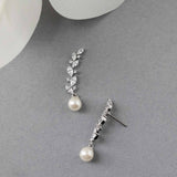 Feather Vine Pearl Drop Earrings - Earrings - Cassandra Lynne