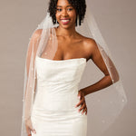 Pearl Scattered Fingertip Bridal Veil Ivory - Cassandra Lynne