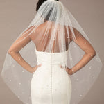 Pearl Scattered Fingertip Bridal Veil Ivory - Cassandra Lynne