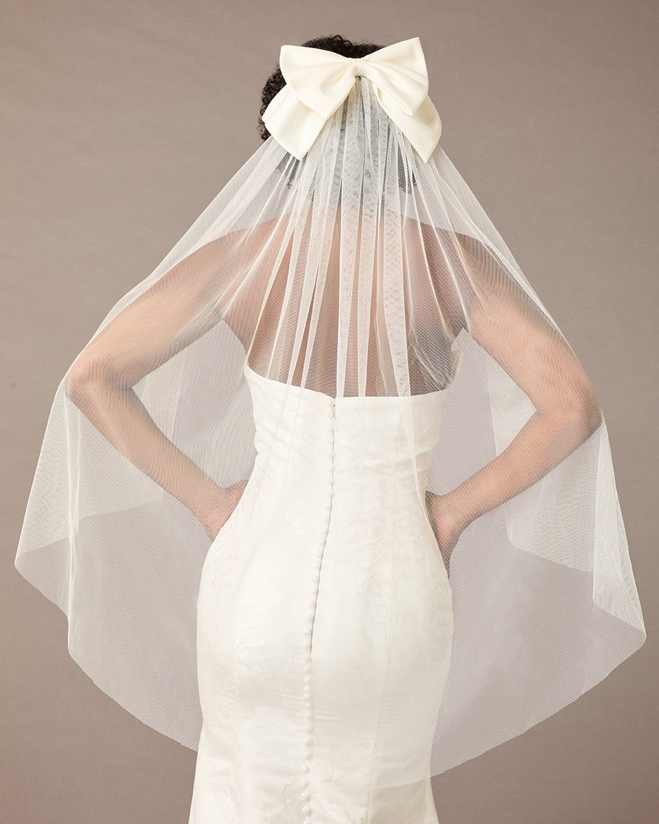 Ivory Bow Wedding Veil - Cassandra Lynne