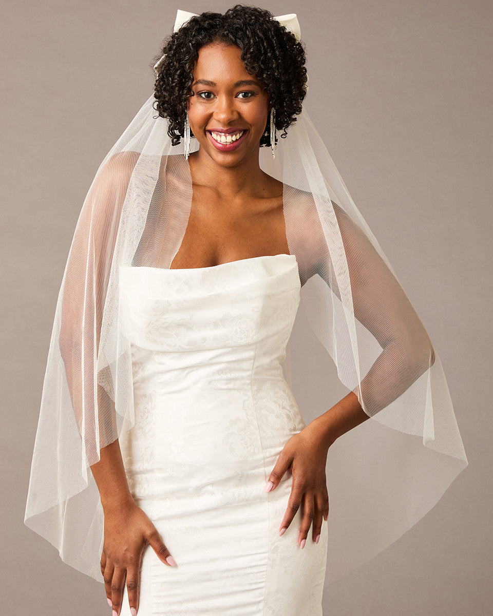Ivory Bow Wedding Veil - Cassandra Lynne