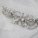Floral Antique Silver Bridal Hair Clip - Hair Clips - Cassandra Lynne