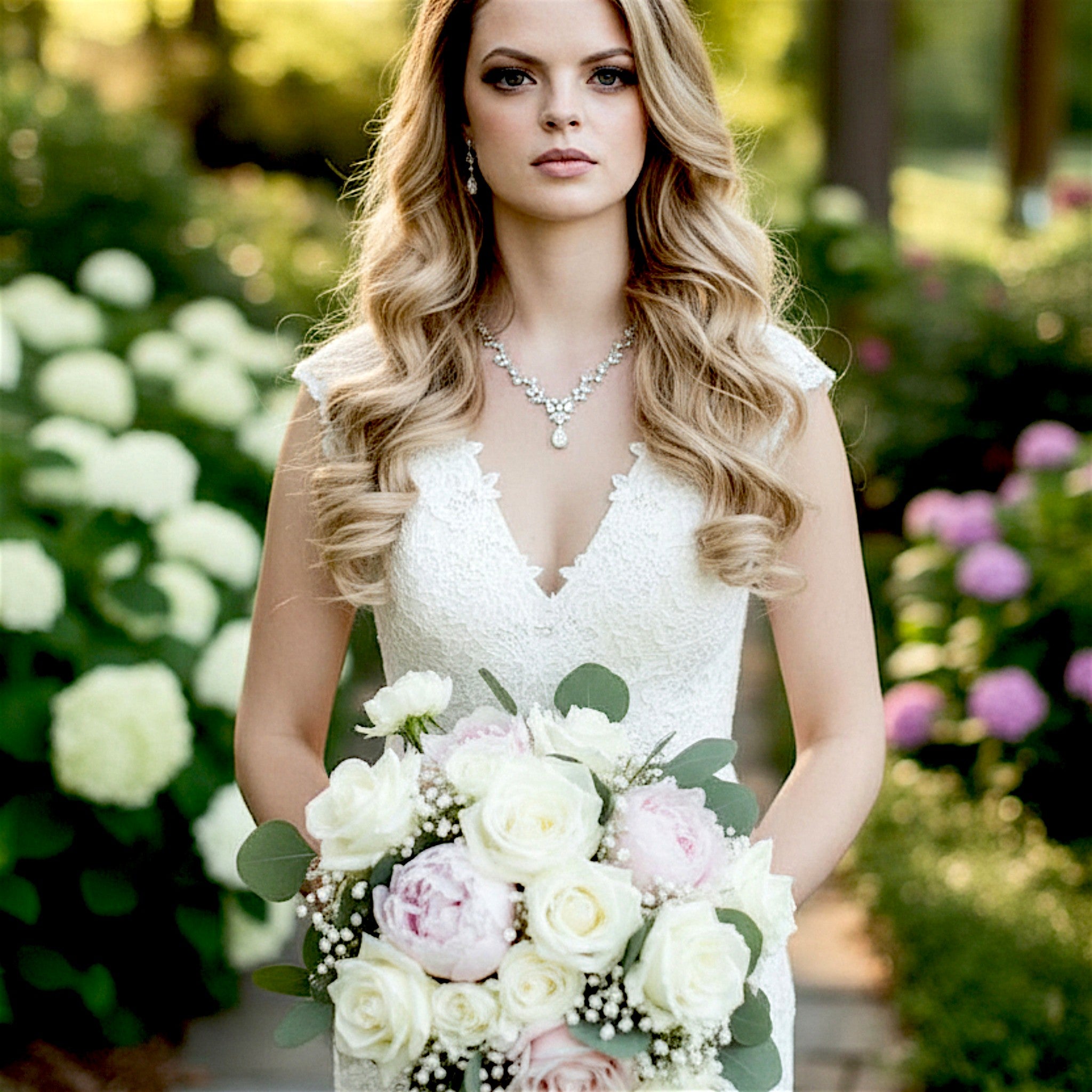 Wedding Necklace Set for the Bride with a floral style Cassandra Lynne