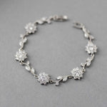 Flower Link CZ Bracelet for the Bride - Bracelet - Cassandra Lynne