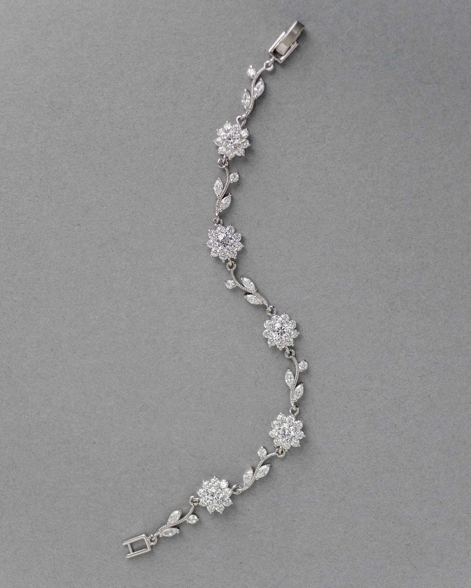 Flower Link CZ Bracelet for the Bride - Bracelet - Cassandra Lynne