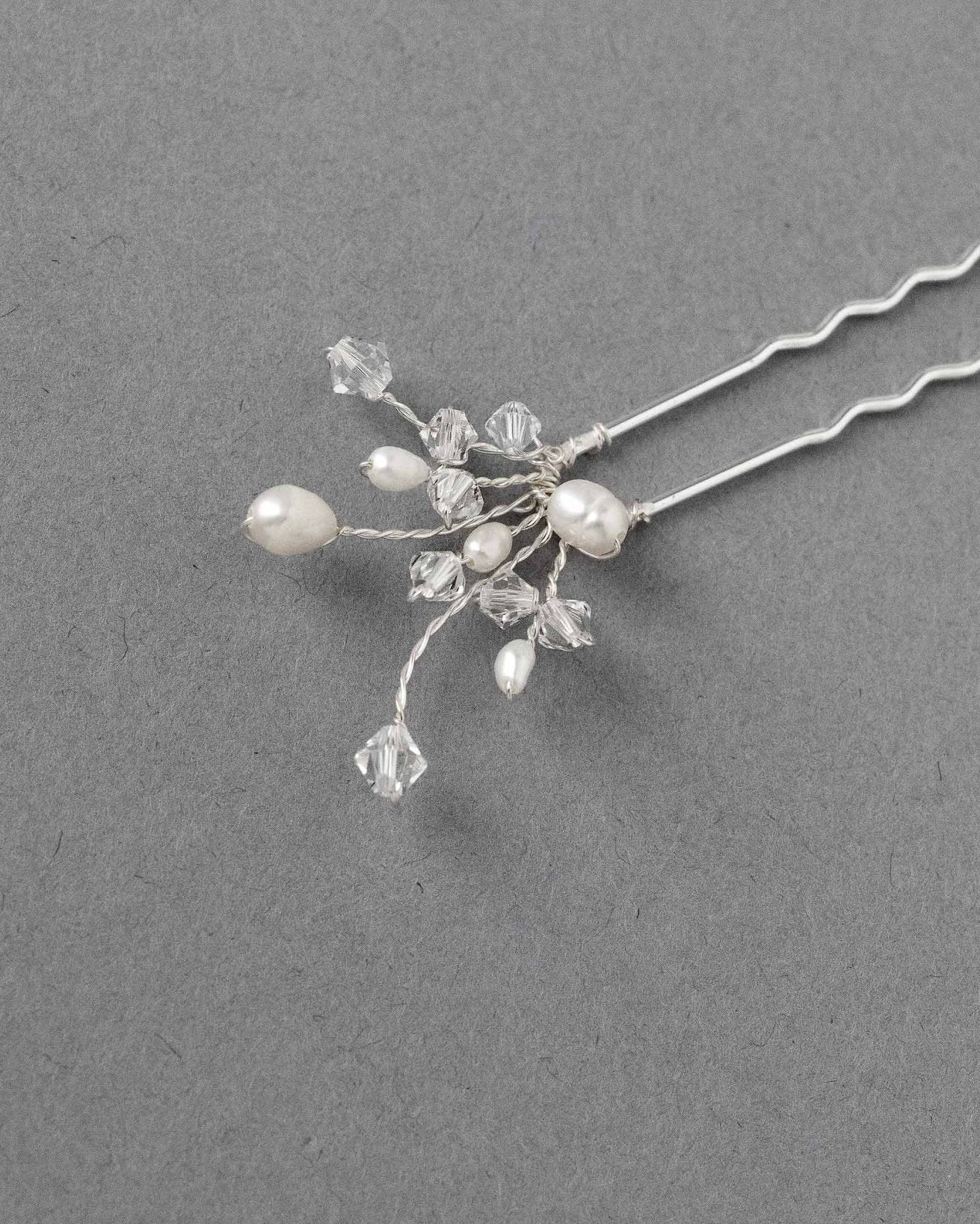 Freshwater Pearl and Crystal Hair Pin - Hair Pins - Cassandra Lynne