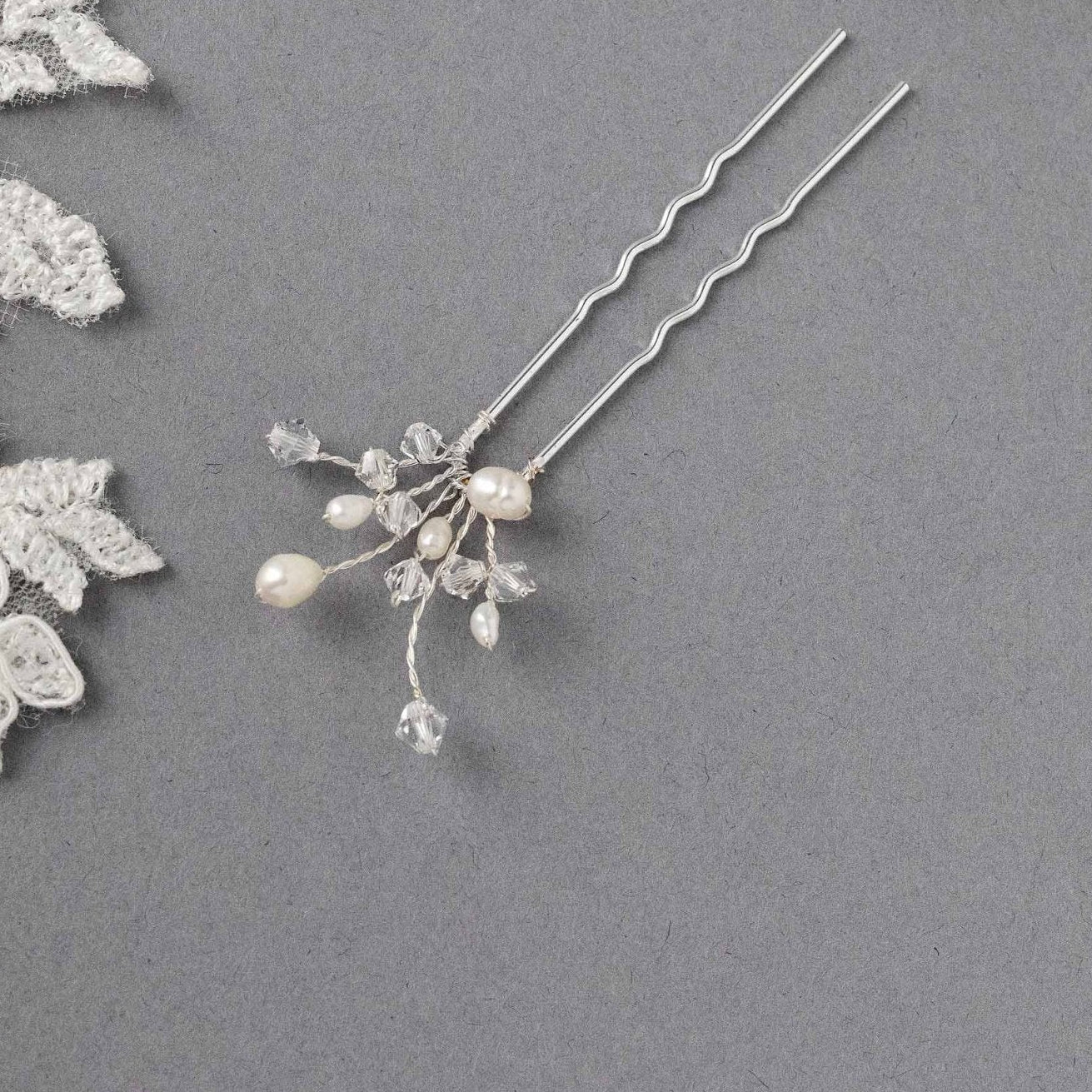 Freshwater Pearl and Crystal Hair Pin - Hair Pins - Cassandra Lynne