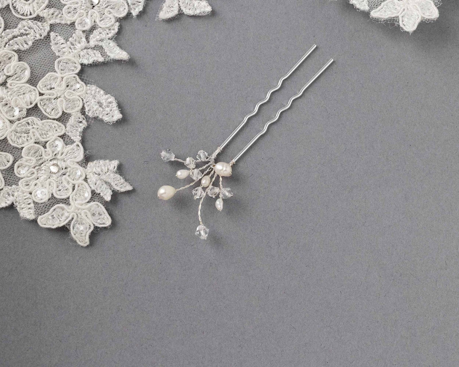 Freshwater Pearl and Crystal Hair Pin - Hair Pins - Cassandra Lynne