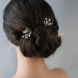 Freshwater Pearl and Crystal Hair Pin - Hair Pins - Cassandra Lynne
