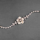 Freshwater Pearl Flower and CZ Bracelet - Bracelet - Cassandra Lynne