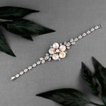 Freshwater Pearl Flower and CZ Bracelet - Bracelet - Cassandra Lynne