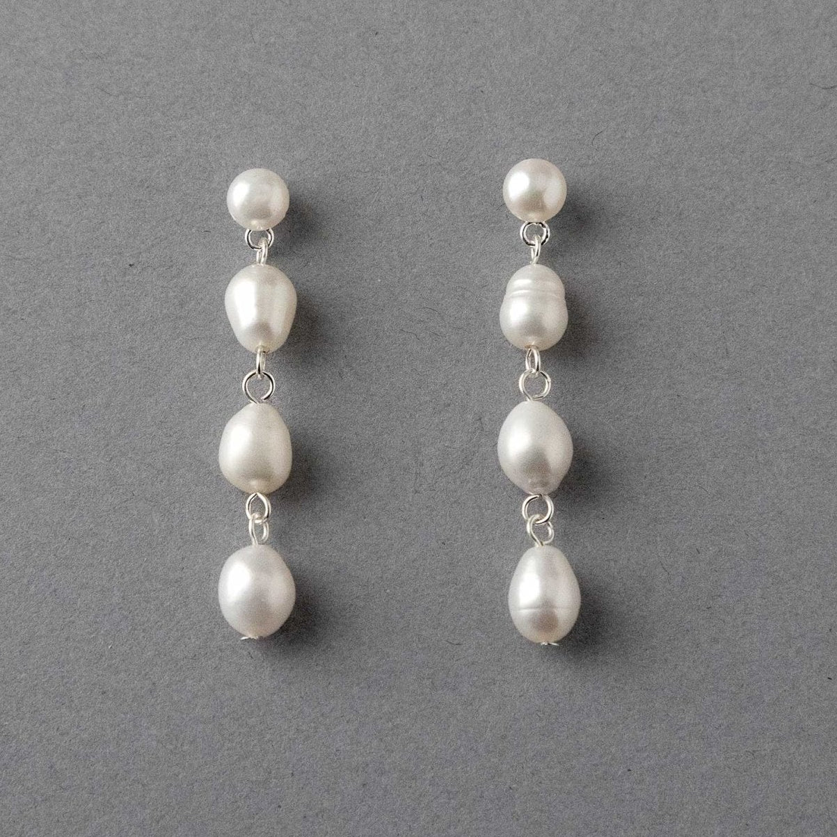 Freshwater Pearl Station Earrings - Earrings - Cassandra Lynne