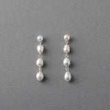 Freshwater Pearl Station Earrings - Earrings - Cassandra Lynne