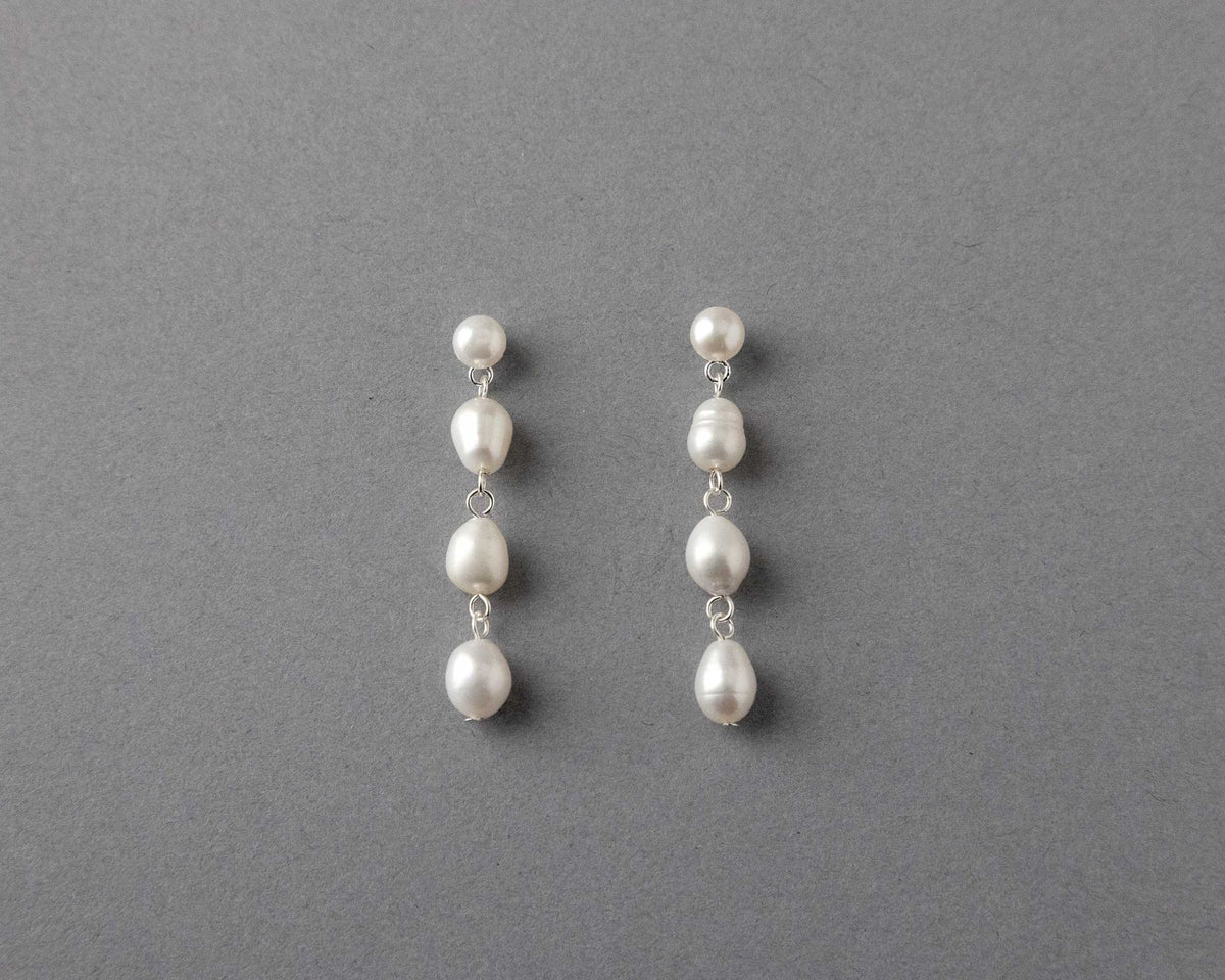 Freshwater Pearl Station Earrings - Earrings - Cassandra Lynne