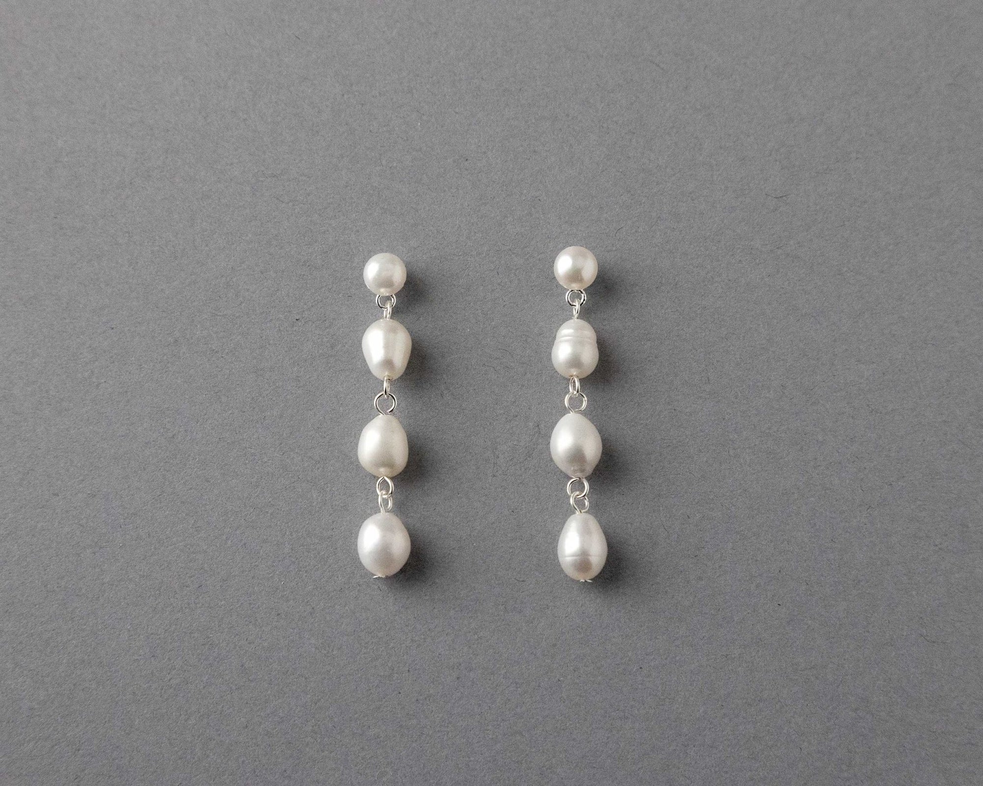 Freshwater Pearl Station Earrings - Earrings - Cassandra Lynne