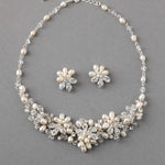 Bridal Jewelry Set with Crystal Beads and Pearls in Silver - Cassandra Lynne