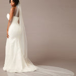 Cathedral Bridal Veil with Scatter of Crystals and Freshwater Pearls