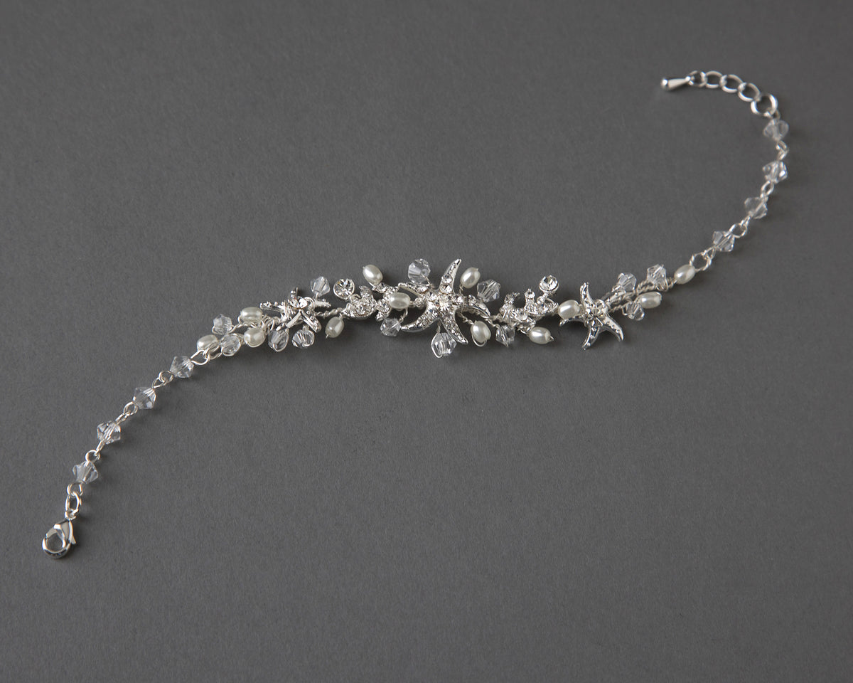 Crystal and Pearl Beach Bracelet - Cassandra Lynne
