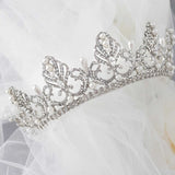 Full Circle Wedding Crown with Teardrop Pearls - Tiara - Cassandra Lynne