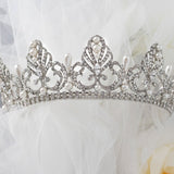 Full Circle Wedding Crown with Teardrop Pearls - Tiara - Cassandra Lynne