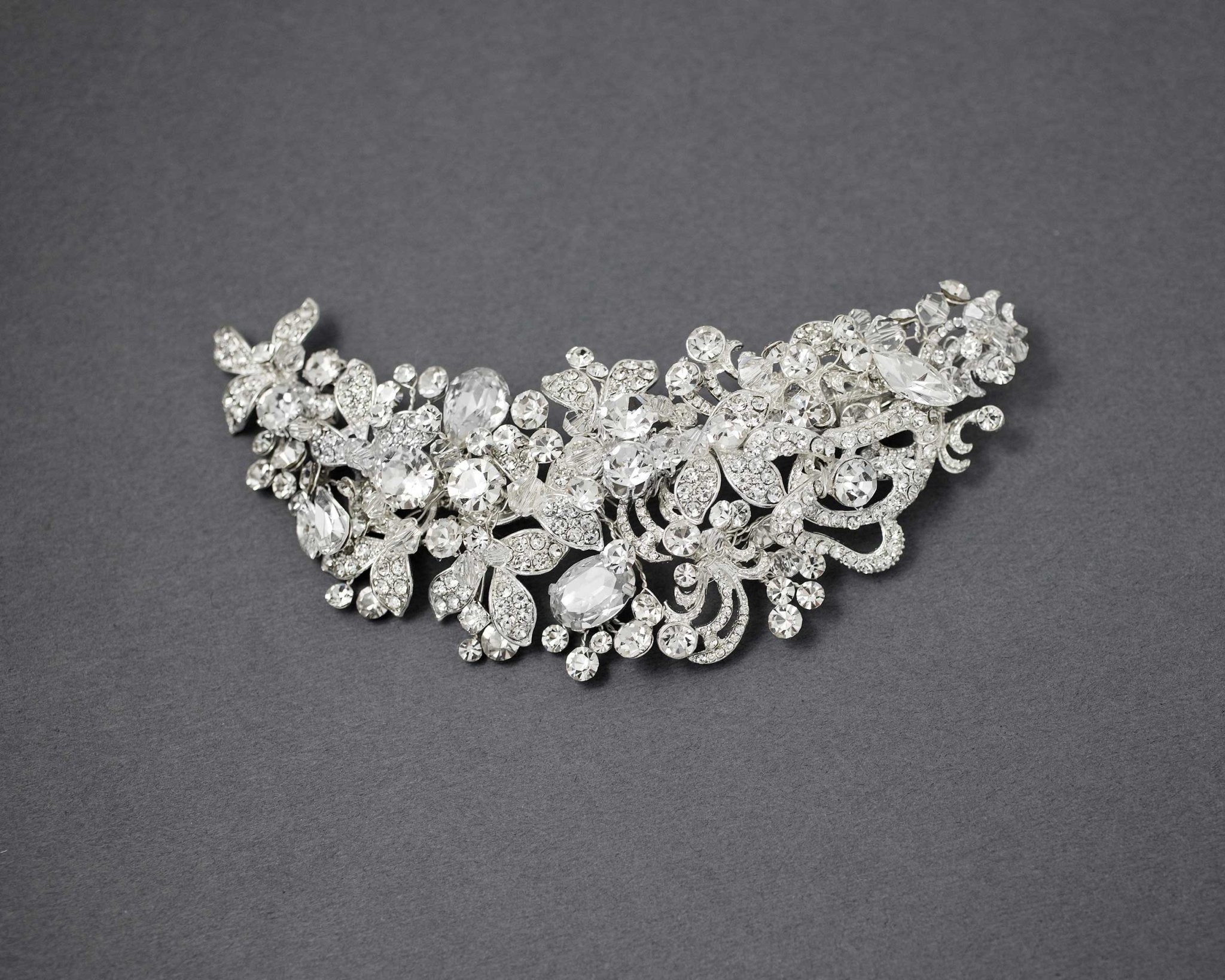 Glamorous Bridal Hair Clip in Silver - Hair Clips - Cassandra Lynne