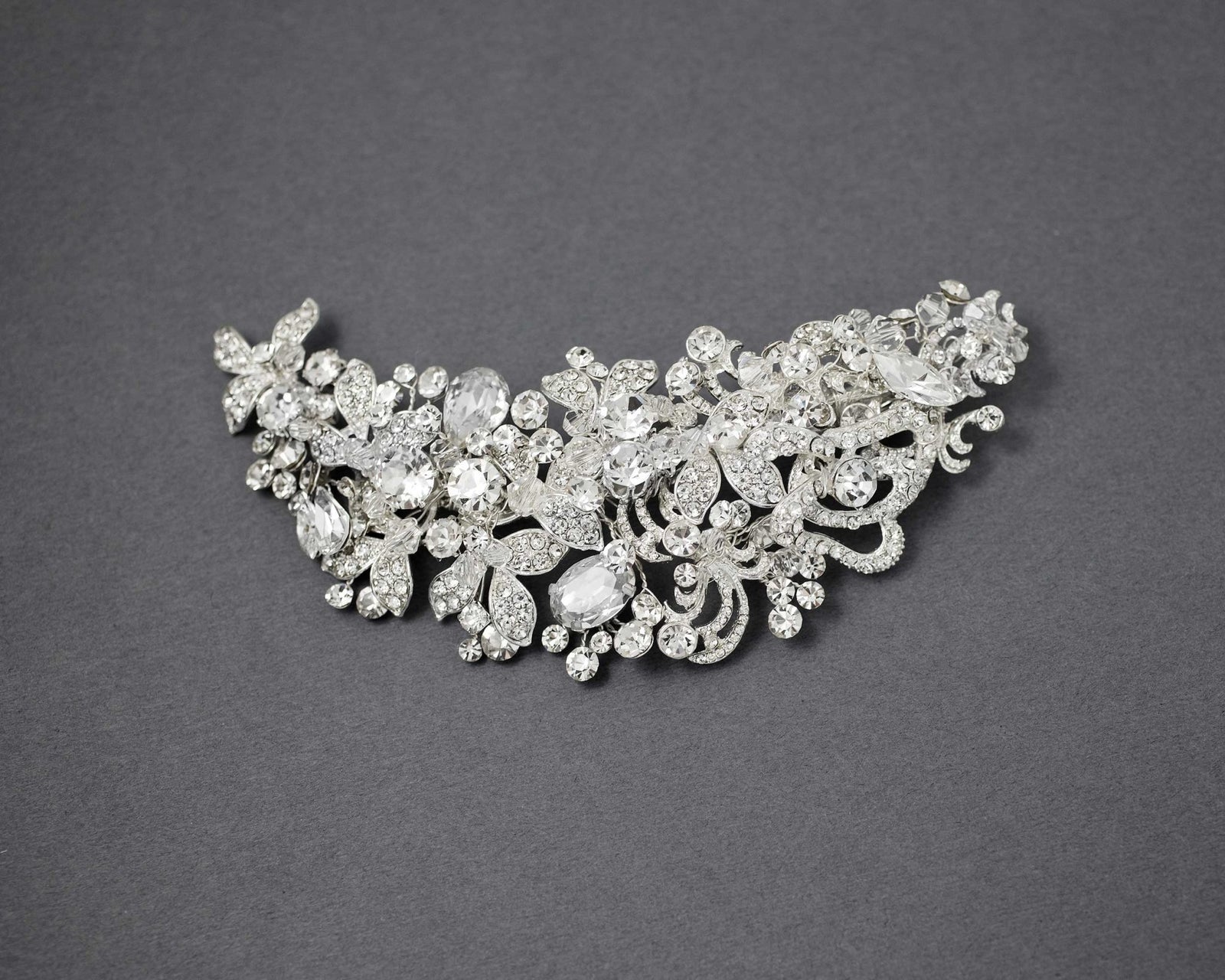 Glamorous Bridal Hair Clip in Silver - Hair Clips - Cassandra Lynne