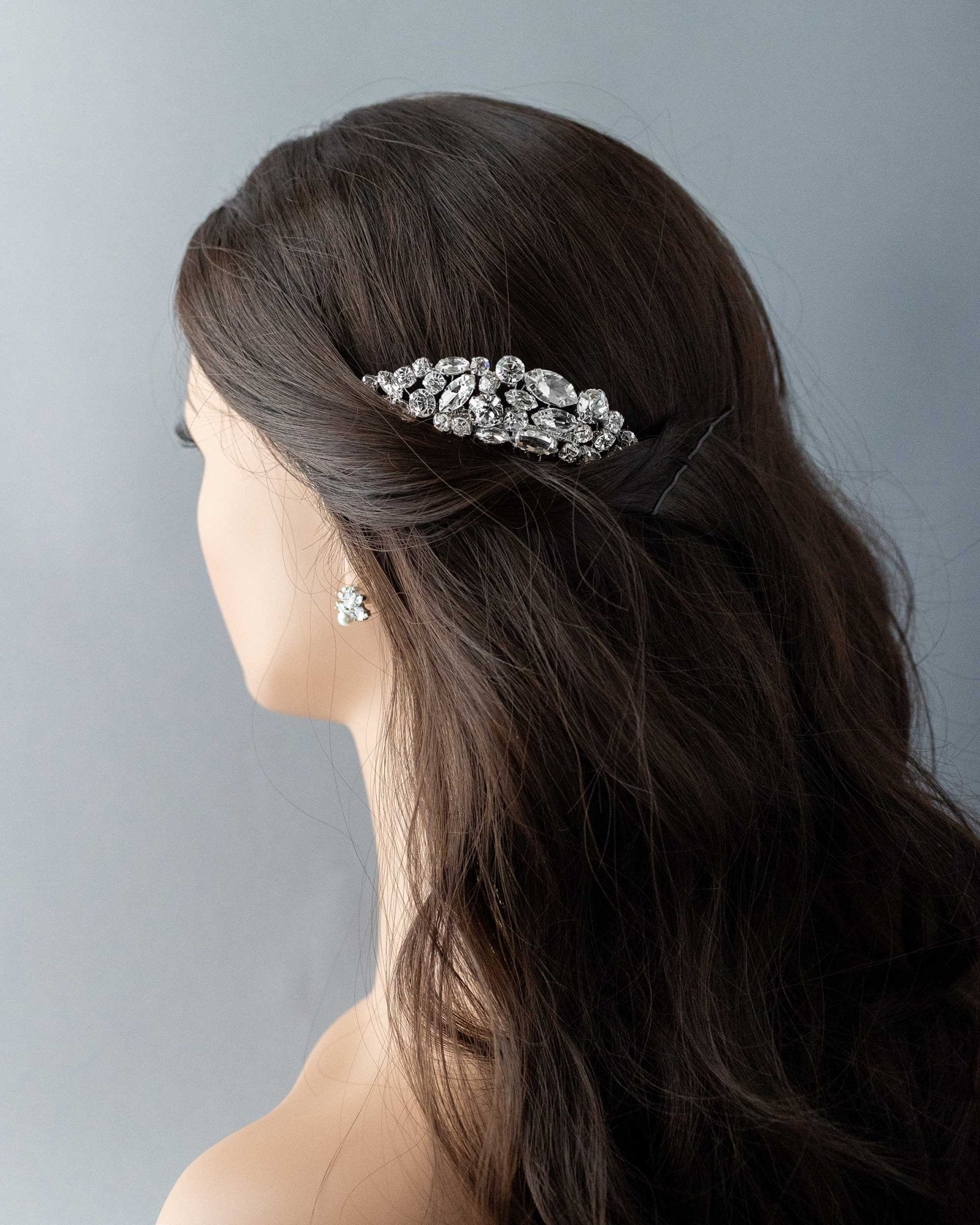 Glamorous Bridal Hair Comb with Multi Rhinestones - Hair Combs - Cassandra Lynne