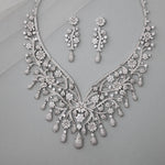 Glamorous Collar Style Floral CZ Necklace Set - Necklace Set - Cassandra Lynne