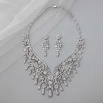 Glamorous Collar Style Floral CZ Necklace Set - Necklace Set - Cassandra Lynne