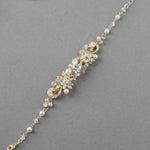 Gold Bracelet for the Bride with Pearls - Necklace Set - Cassandra Lynne