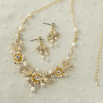 Metal Flowers Wedding Necklace Set - Necklace Set - Cassandra Lynne