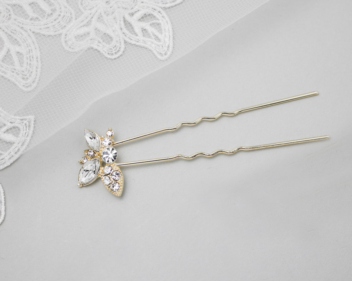 Wedding Hair Pin with Elegant Marquise Jewels