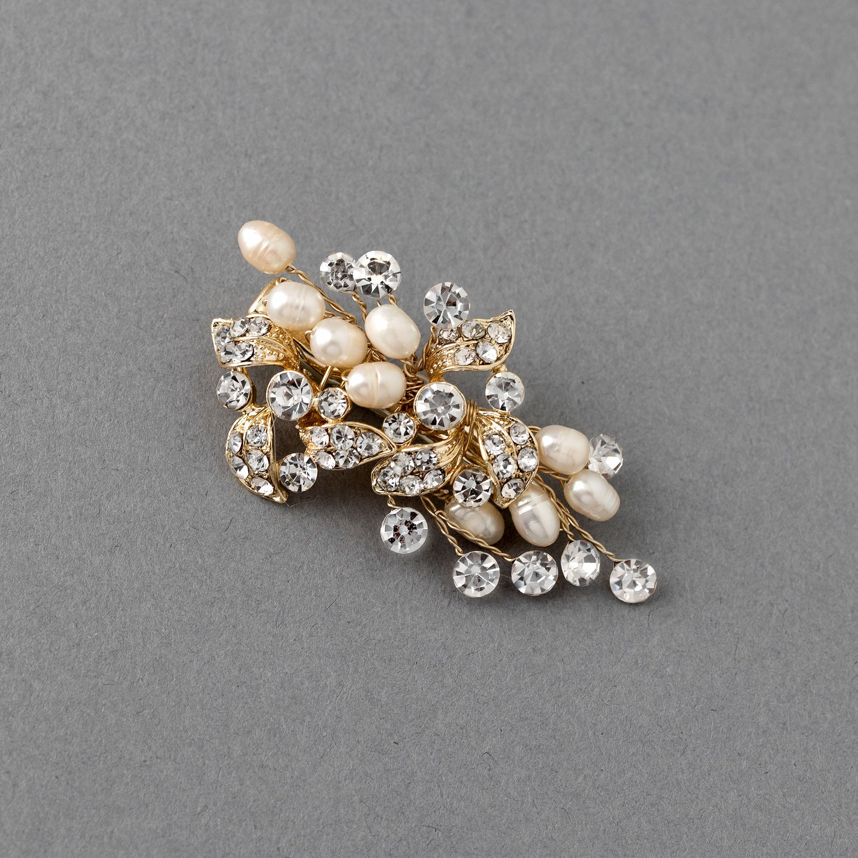 Petite Pearl Wedding Hair Clip with Crystals - Cassandra Lynne