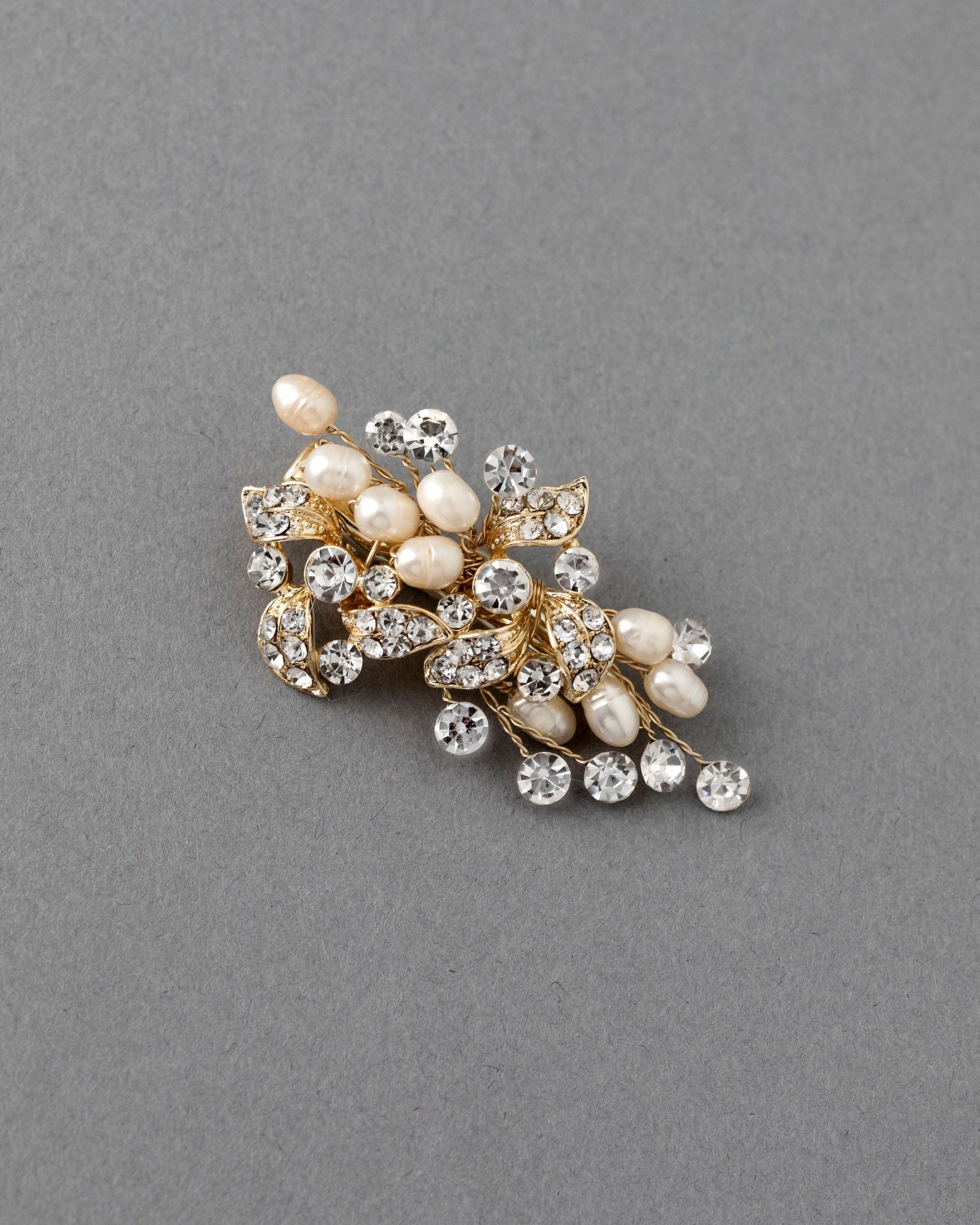 Petite Pearl Wedding Hair Clip with Crystals - Cassandra Lynne
