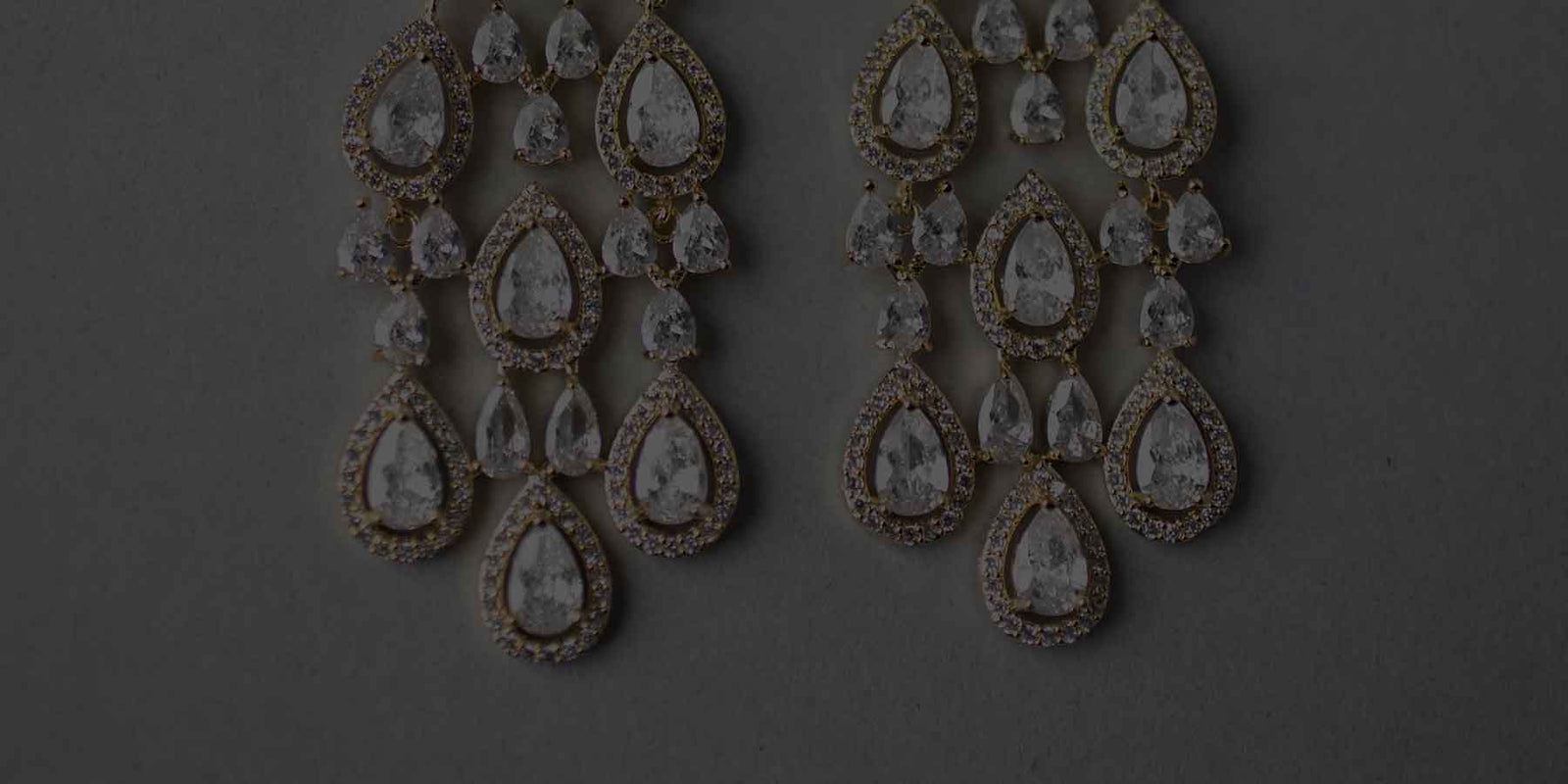 CZ Pear Drop Bridal Earrings