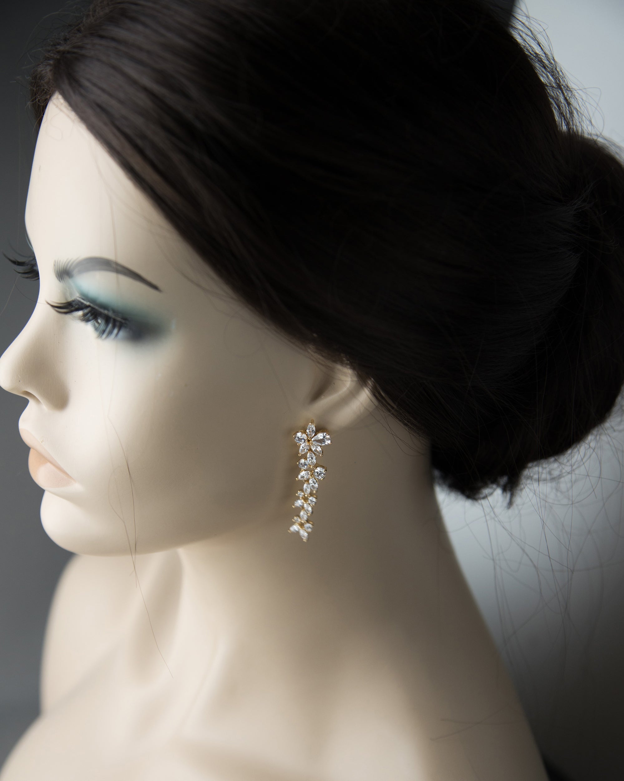 CZ Flower Dangle Earrings for Wedding - Cassandra Lynne