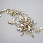 Gold Floral Matte Leaves Bridal Hair Clip - Hair Clips - Cassandra Lynne
