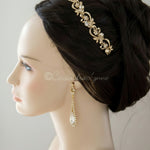 Gold Wedding Headband with Freshwater Pearls and Crystals - Cassandra Lynne