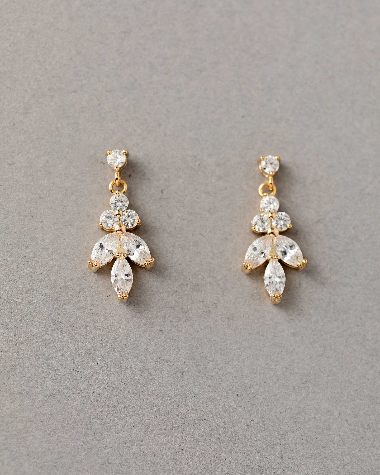 Simple Leaf Drop CZ Earrings - Cassandra Lynne
