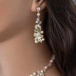 Gold or Silver Necklace Set for the Bride with Pearls - Jewelry Set - Cassandra Lynne