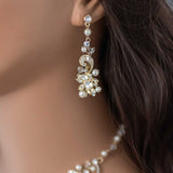 Gold or Silver Necklace Set for the Bride with Pearls - Jewelry Set - Cassandra Lynne