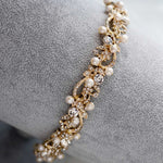 Gold Wedding Headband with Freshwater Pearls and Crystals - Cassandra Lynne