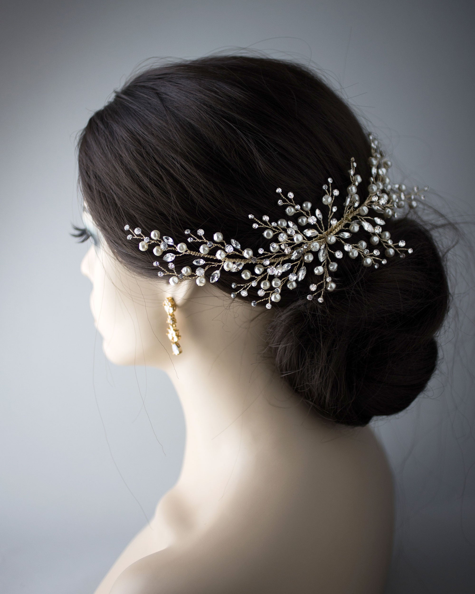 Baroque Pearls and Crystals Bridal Headpiece