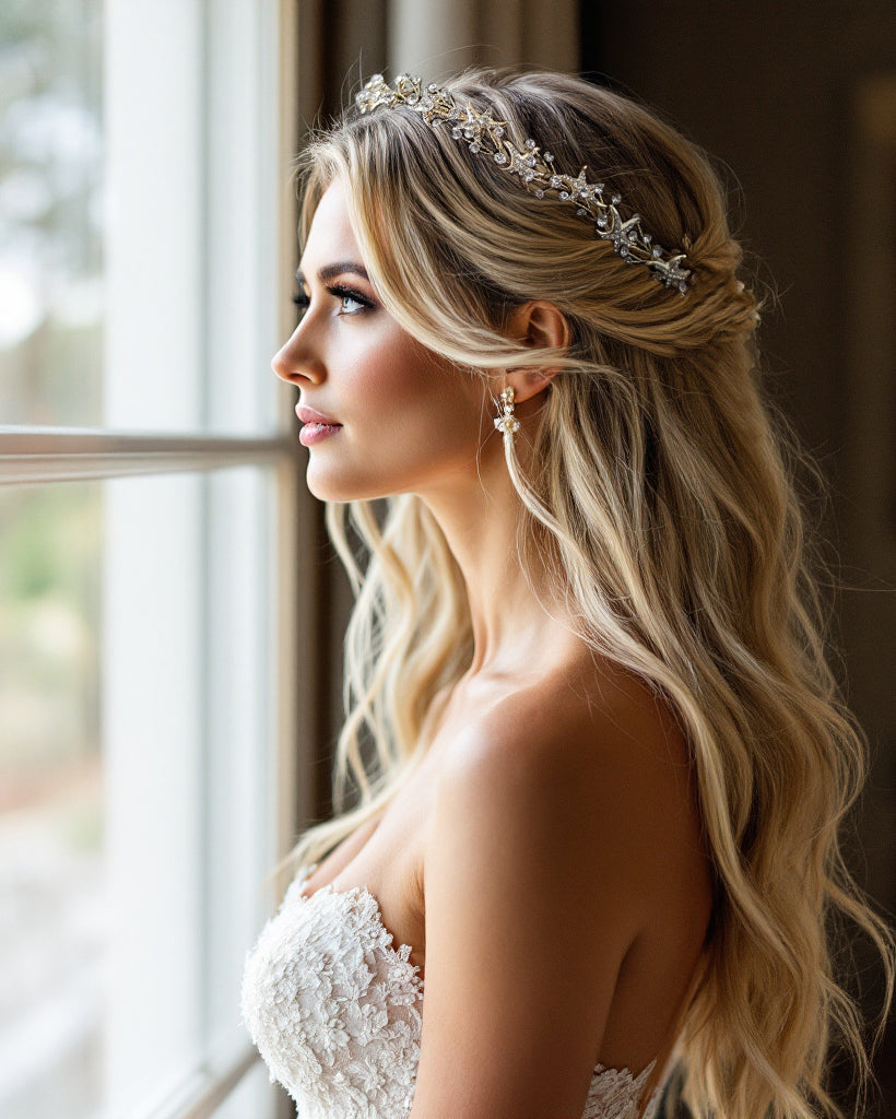 Beach Wedding Headpiece of Gold Starfish