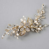 Gold Wedding Hair Clip with Pearls - Hair Clips - Cassandra Lynne
