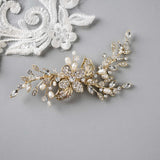 Gold Wedding Hair Clip with Pearls - Hair Clips - Cassandra Lynne