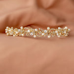 Gold Wedding Headband with Freshwater Pearls and Crystals - Cassandra Lynne