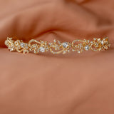 Gold Wedding Headband with Freshwater Pearls and Crystals - Cassandra Lynne