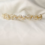 Gold Wedding Headband with Freshwater Pearls and Crystals - Cassandra Lynne