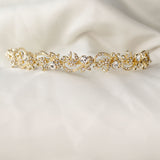 Gold Wedding Headband with Freshwater Pearls and Crystals - Cassandra Lynne